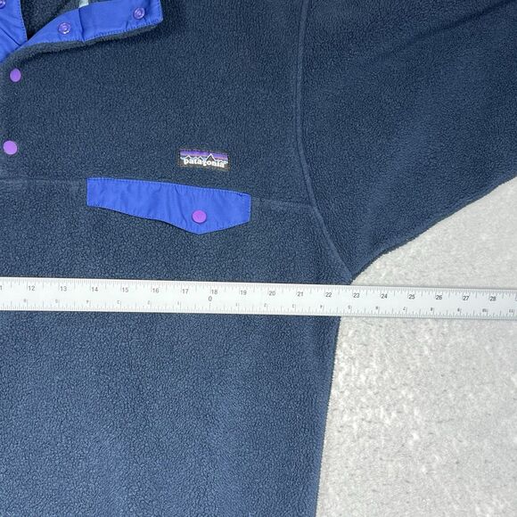 Patagonia Synchilla Sweatshirt Mens Medium Blue Snap Fleece 1/4 Pullover Outdoor - Picture 5 of 11